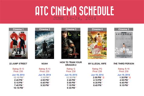 movie schedule atc